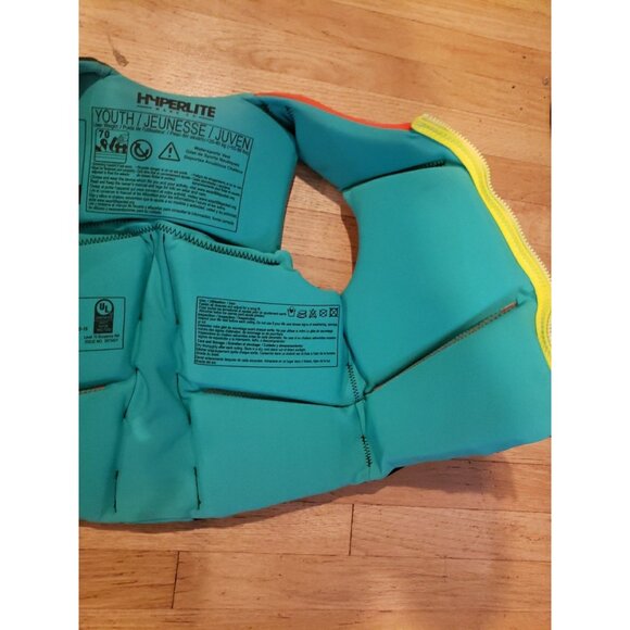 Hyperlite Wake Flotation Aid Paddling Vest Youth 55-88 Lbs Level 70 Bouyancy - Picture 8 of 11